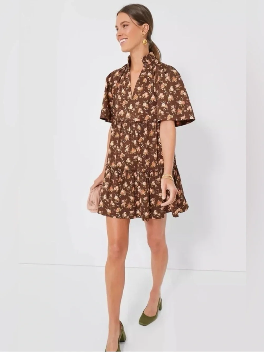 Tuckernuck Brown Floral Short Tiered Dress Rosewood Chintz Crawford
Dress large - Picture 1 of 8